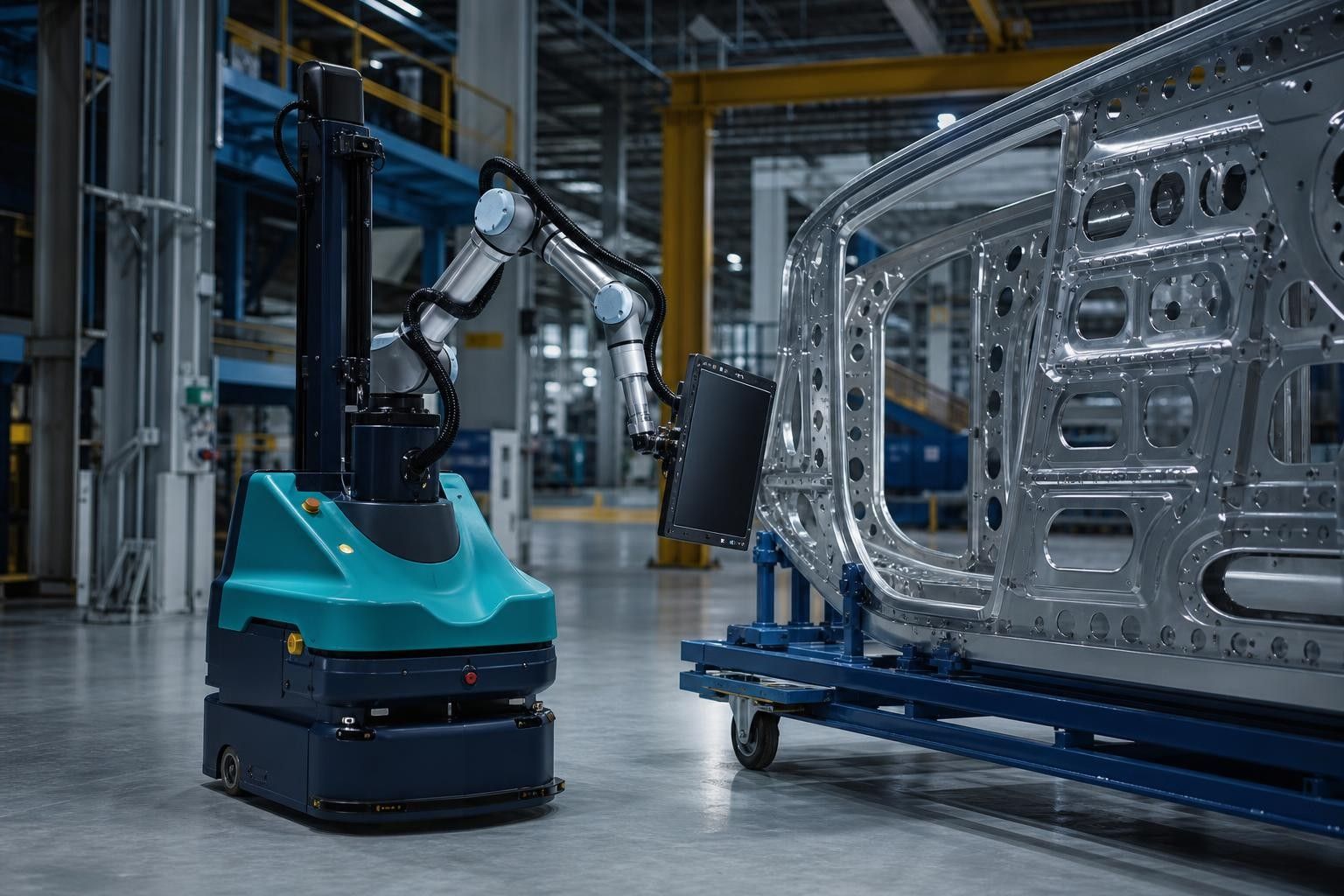 controllo qualità automotive con robotica e ispezione CND automatizzata