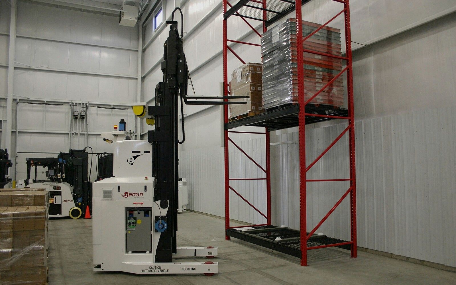 robotic forklift and automated material handling in factory