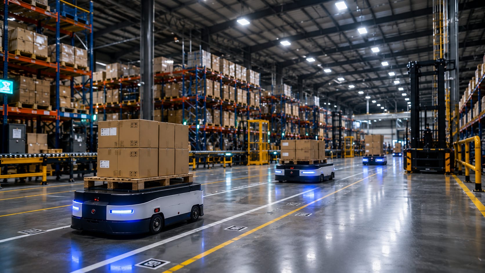 Industrial automation AMR AGV robotic forklift